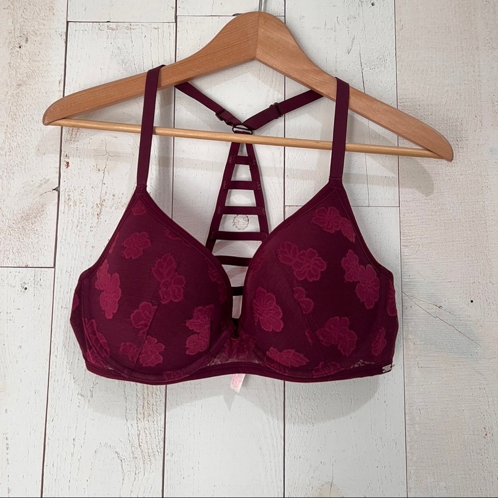 Victoria's Secret (VS PINK) Burgundy Lightly Lined Ladder Back.